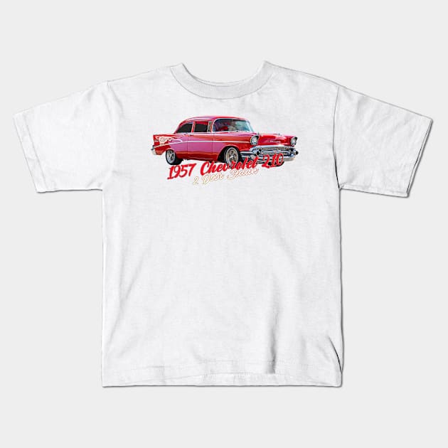 1957 Chevrolet 210 2 Door Sedan Kids T-Shirt by Gestalt Imagery